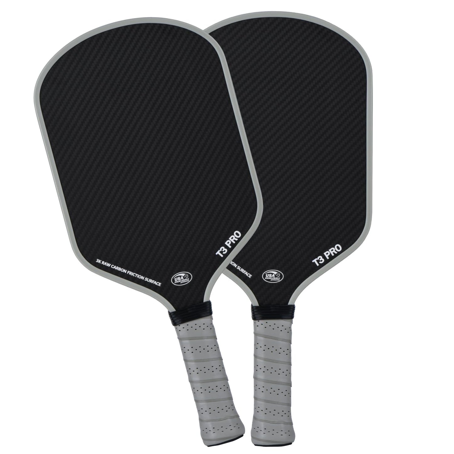 YYP Pickleball Paddle USAPA Approved Raw Carbon Fiber Pickleball Paddles High Grit & Spin 16MM Polypropylene Honeycomb Core for Professional Players (2PCS)